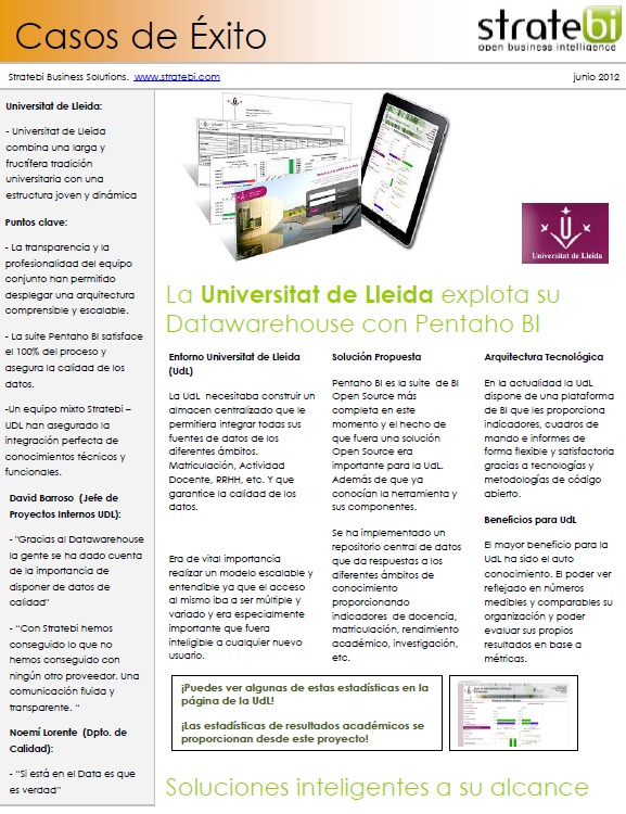 La Universitat de Lleida explota su Datawarehouse con Pentaho BI